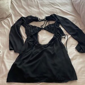 women’s white fox black dress BRAND NEW